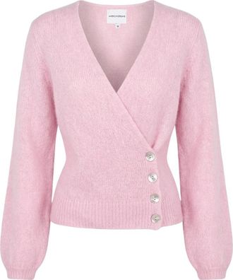 Americandreams Mariya Wrap Cardigan - Dames - Vesten - Roze - XL - Wol - Truien & Vesten
