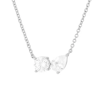 Untamed Petals Eternity Crystal Necklace in Metallic Silver at Nordstrom