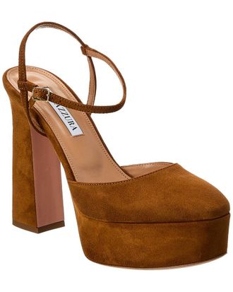 Aquazzura Groove Plateau 120 Suede Platform Pump