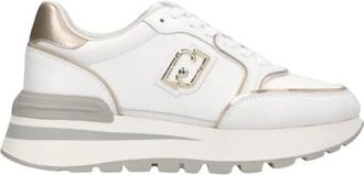 Liu Jo Sneaker Kalfsleer Metallic Schoenen - Dames - Sneakers - Wit - 41 EU - Leer - Schoenen