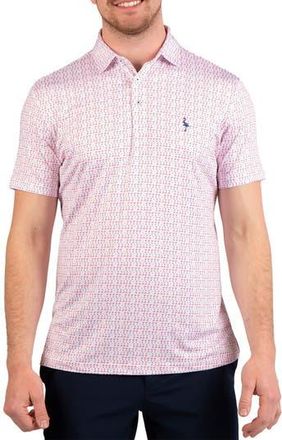 Tailorbyrd Martini Glass Print Performance Polo in Red at Nordstrom Rack, Size Xxx-Large