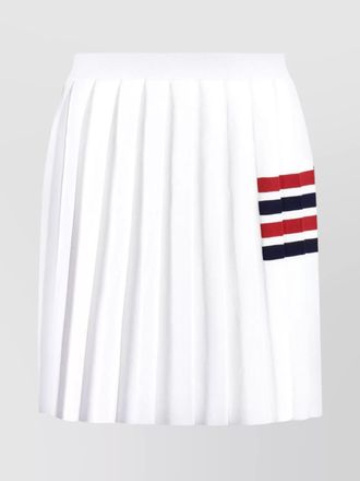 Thom Browne knitted pleated skirt with tricolor striped detail