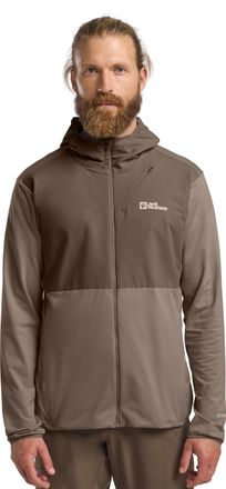 Jack Wolfskin Kapuzenfleecejacke JACK WOLFSKIN PRELIGHT TRAIL HOODY M, Herren, Gr. XL (54/56), braun (cold, coffee), Obermaterial: 84% Polyester, 16% Elasthan; Futt