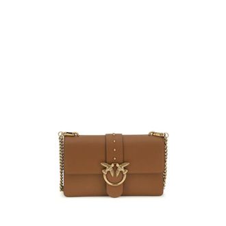 Pinko The One Simply Love Bag One Shoulder Bag - Dames - Schoudertassen - Bruin - ONE Size - Leer - Tassen