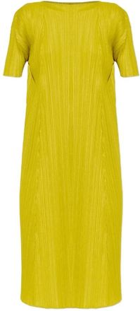 Issey Miyake Midi Kleedjes - Dames - Casual kleedjes - Geel - 2XS - Kleedjes