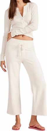 bobi Comfort Waist Crop Flare Pant In Pearl
