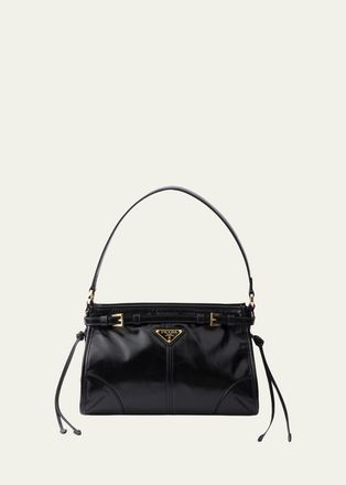 Prada Bonnie Glossy Leather Top-Handle Bag