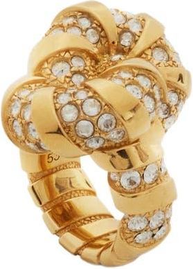 Lanvin Rhinestone Melodie Ring in Gold/crystal at Nordstrom, Size 5.75