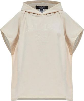Balmain Poncho con cappuccio - Toni neutri