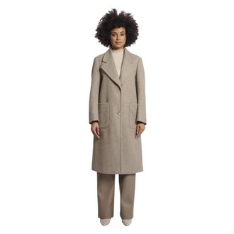 Rino&Pelle Single-Breasted Coats, female, Beige, XL, Single Breasted Coat Cecile Toffee Melange