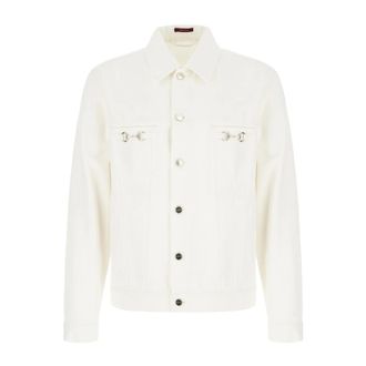 Gucci Denim Jas Met Paardendetail - Heren - Jassen - Wit - Maat: S Denim