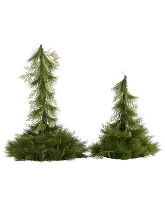 Nearly Natural Set Of 2 24In. & 36In. Table Top/Hanging Artificial Christmas Decor