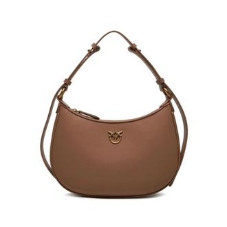 Pinko Half Moon Mini Fl Vitello Seta - female - PINKO - Shoulder Bags - Brown - ONE SIZE - Bags