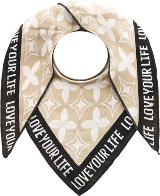 Zwillingsherz Dreieckstuch ZWILLINGSHERZ Classy-ZH, Damen, beige schwarz, Strick, Obermaterial: 50% Baumwolle, 50% Polyacryl, gemustert, mehrfarbig, Modet&uuml;cher Drei