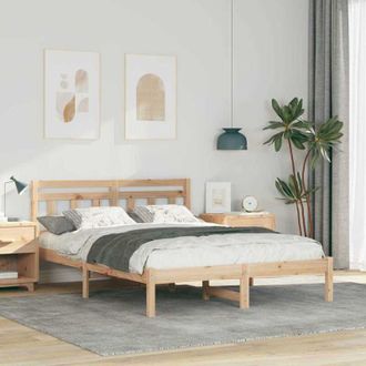vidaXL Estructura De Cama Marr&oacute;n Madera Maciza De Pino Vidaxl