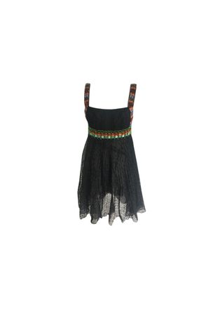Missoni black crochet pleated beaded dress, UK 8-10 Size S