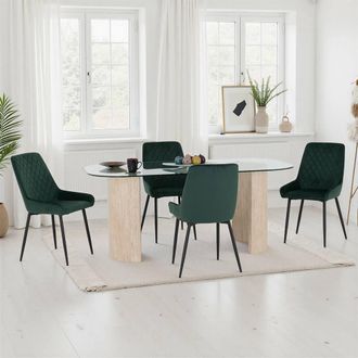 Seconique Modena Dining Set with Avery Chairs in Dark Green