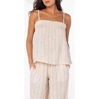 Roxy Offshore Stripe Cotton Camisole in Doeskin at Nordstrom, Size X-Large