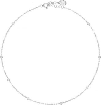 Gabi Rielle Silver CZ Bejeweled Choker Necklace