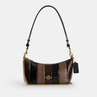Coach Caitlin Shoulder Bag With Striped Patchwork