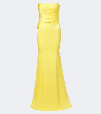 Alex Perry Satin cr&ecirc;pe bustier gown