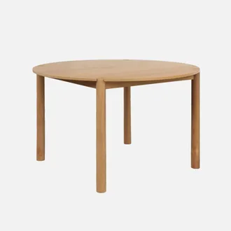 Sweeek Mesa De Comedor Redonda De Madera De Hevea, 4 Plazas