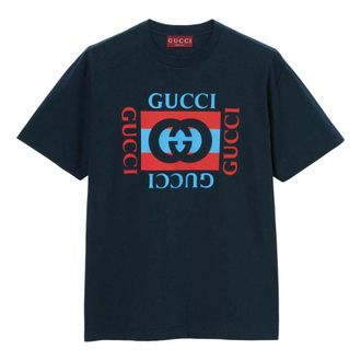Gucci Printed Cotton Jersey T-shirt Navy 796395-XJHDB-4027