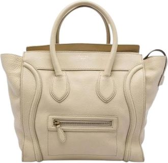 Celine Pre-owned Mini Luggage Tote - Dames - Vintage Handtas - Beige - ONE Size - Leer - Vintage