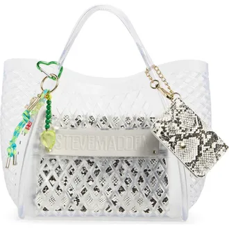 Steve Madden Bjuicyy Jelly Shopper Tote with Pouch in Clear at Nordstrom Rack