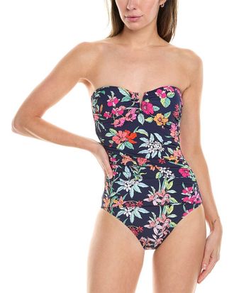 Tommy Bahama Summer Floral V Bandeau One-Piece