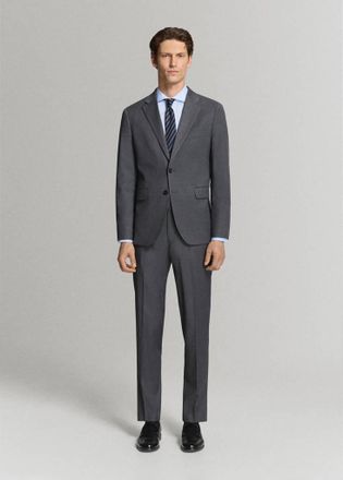 Mango Camicia completo slim-fit 100% cotone struttura celeste - Uomo - XXL - MANGO MAN