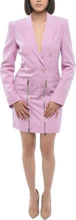 Stella McCartney Pink Solid Peaked Lapel Mini Dress