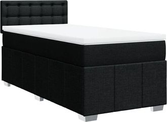 vidaXL Cama Box Spring Con Colch&oacute;n Tela Negro 80x200 Cm Vidaxl