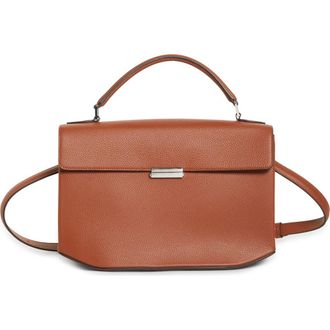 Toteme T-Lock Grained Leather Top Handle Bag in Sienna at Nordstrom