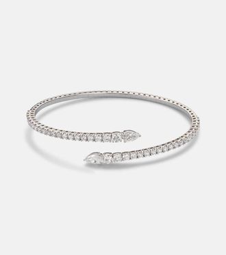 Bucherer Classics Twist 18kt white gold bangle with diamonds