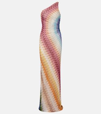 Missoni One-shoulder gathered maxi dress