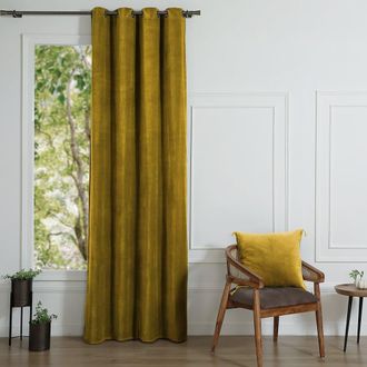 Febronie Cortina con ojales algodón mostaza 135x260