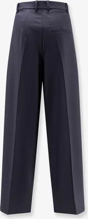 Alysi Womens Wool-Blend Trousers Blue Polyester