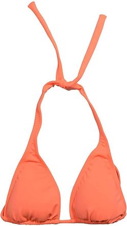 PQ Swim Womens Halter Tie Strap Triangle Cup Bikini Top In Tangarine