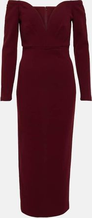 Roland Mouret Off-shoulder wool midi dress
