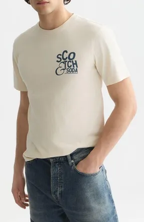 Scotch & Soda Regular Fit Cotton Graphic T-Shirt in Eggnog at Nordstrom, Size Xx-Large