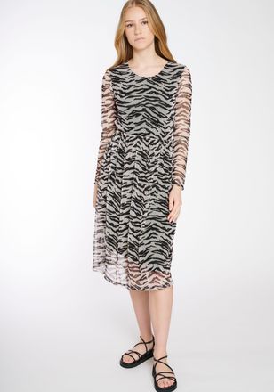 Hailys Chiffonkleid HAILYS MD P DR Ma44xima, Damen, Gr. XS (34), N-Gr, schwarz-weiss (3204 zebra), Web, Obermaterial: 95% Polyester, 5% Elasthan, gemustert, 