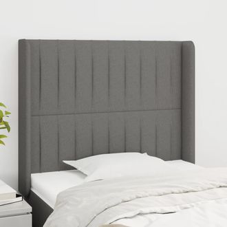 vidaXL Cabecero Con Orejas De Tela Gris Oscuro 93x16x118/128 Cm Vidaxl