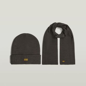 G-Star Effo 2-set Beanie en Sjaal - Grijs - Heren