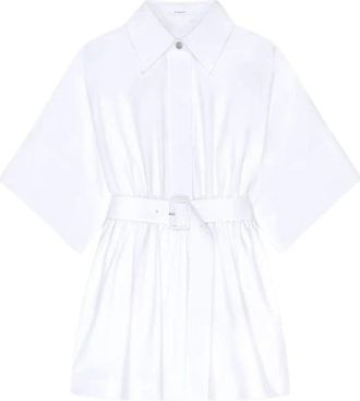 Givenchy Mini overhemdjurk in poplin - Dames - Shirt Kleedjes - Wit - S - Katoen - Kleedjes