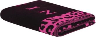 Philipp Plein Home, unisex, Zwart, ONE Size, Katoen, LEO Strandlaken