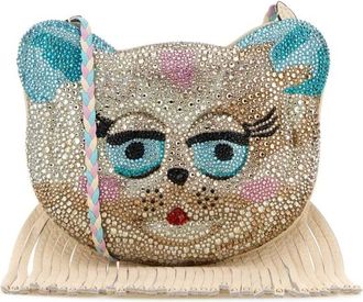 Valentino Garavani Embellished Leather Le Chat De La Maison Crossbody Bag