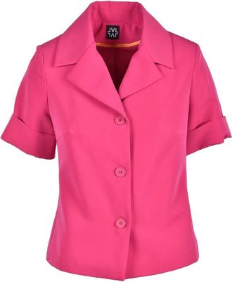 Lvl Level Vibes Level Fuchsia Cropped Polyester-Blend Jacket