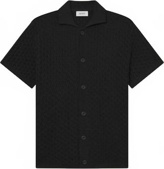 Les Deux Mens Gespertus Short Sleeve Knit Shirt In Black