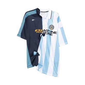 Martine Rose Striped Short Sleeve Blue Jumper